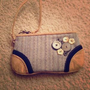 Brown and black wristlet
