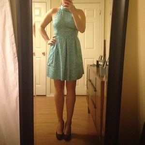 Jessica Simpson teal and white knot dress