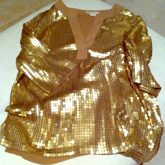 *RESERVED* MK gold sequin tunic with side slits.