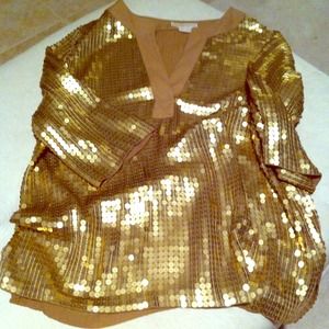 *RESERVED* MK gold sequin tunic with side slits.