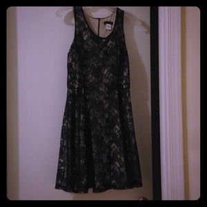 Back laced dress tan underneath