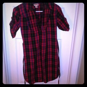 Flannel shirt dress