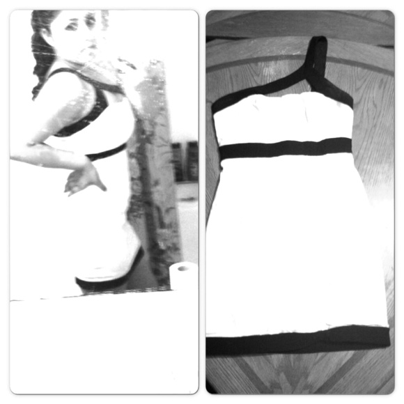 Black and white short dress