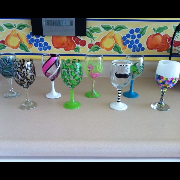 Accessories - Hand painted wine glasses