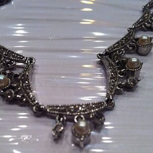 Silver with rhinestones necklace