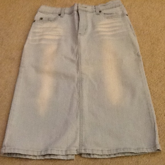 Denim Knee Length Skirt