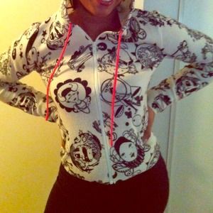 Black and white zip up sweater