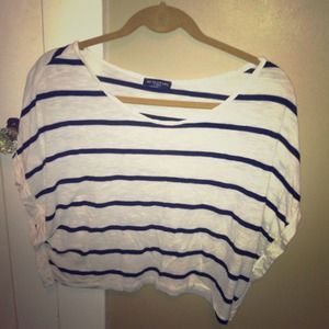 Black and white striped cropped top