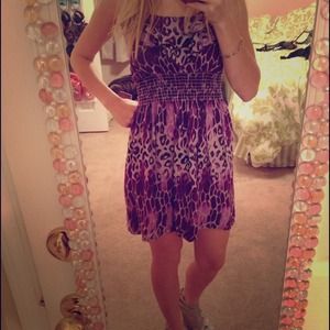 💜Purple leopard dress, 2 swim suits bundle💜