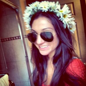 Handmade fabric daisy crown