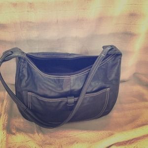 Black leather purse