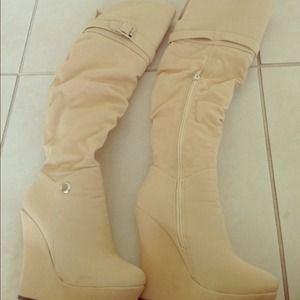 Cream Boots