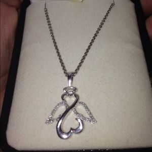 Open heart diamond necklace