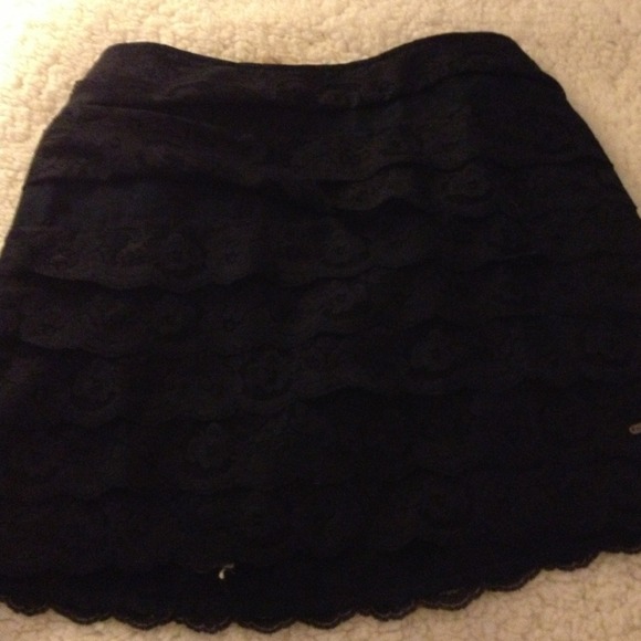 Navy small ruffles mini skirt - Picture 1 of 2