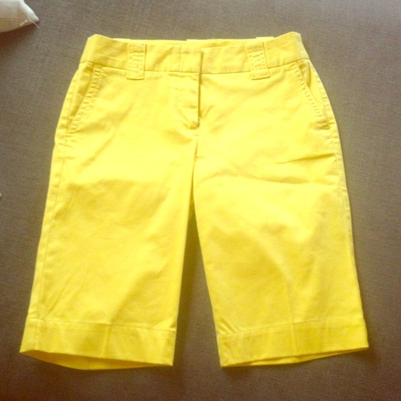 Yellow J. Crew Bermuda shorts