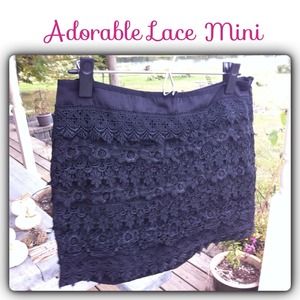 👠👠Black lace mini-skirt💄💄