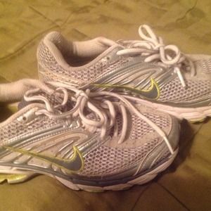 Nike women's shoes with lime/neon yellow swoosh