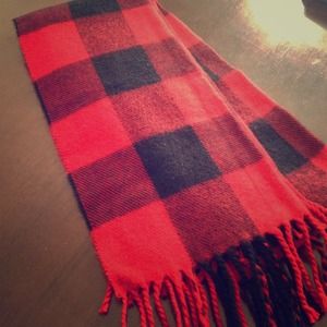 SOLD Red/Black Checkered Scarf @biancaxx SOLD