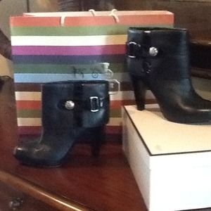 Coach black leather boots size 8B