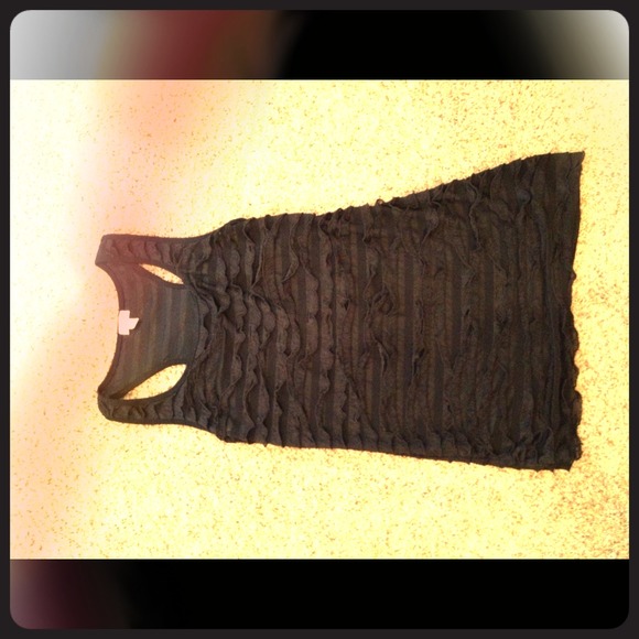 Black Silky and Some Sheer, Ruffled dress or Top🎀