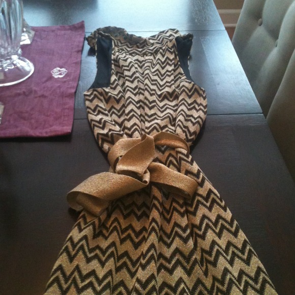 SOLD-M Missoni black and gold zigzag dress size 42