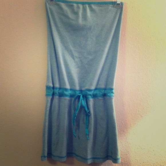 Light green and white swim cover up