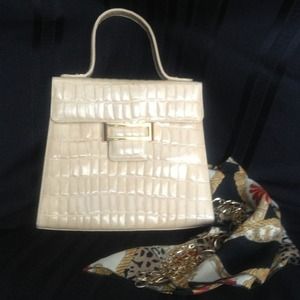 New Francesco Biasia alligator leather handbag
