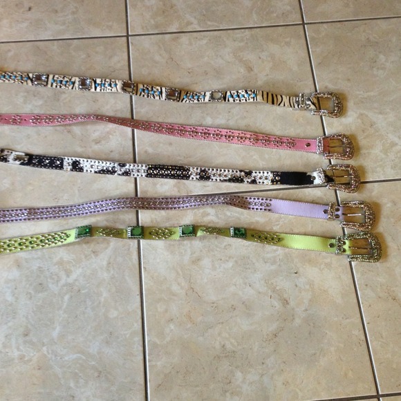 Chic belts in various colors rhinestone studded