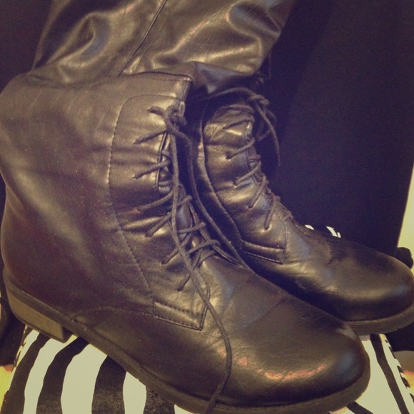 Black zip up boots