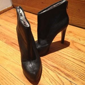 Reserved bcbg fur lined high booties worn  once