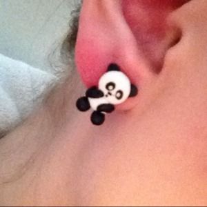 Panda earrings.