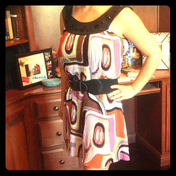 Multicolor ruffled dress