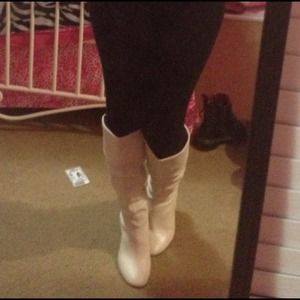 White leather boots!