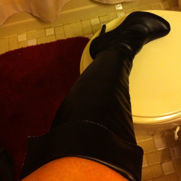 SOLD Black boots NEW Over Knee or Under w/zipper - Picture 3 of 4