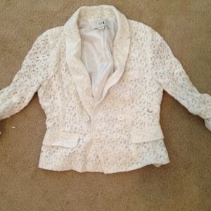 White lace blazer