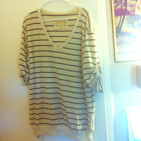 Three quarters sleeve striped sweater in 3X!