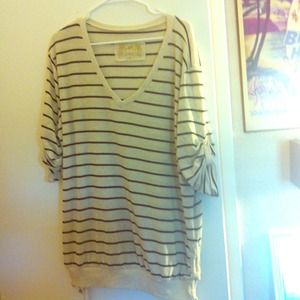 Three quarters sleeve striped sweater in 3X!