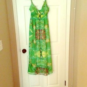 She's Cool multi green sun dress