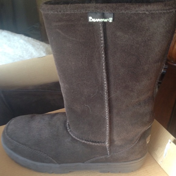 Dark brown bearpaw boots