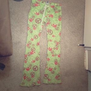 Peace sign pajama pants