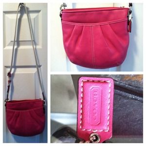 Coach pink leather cross body bag