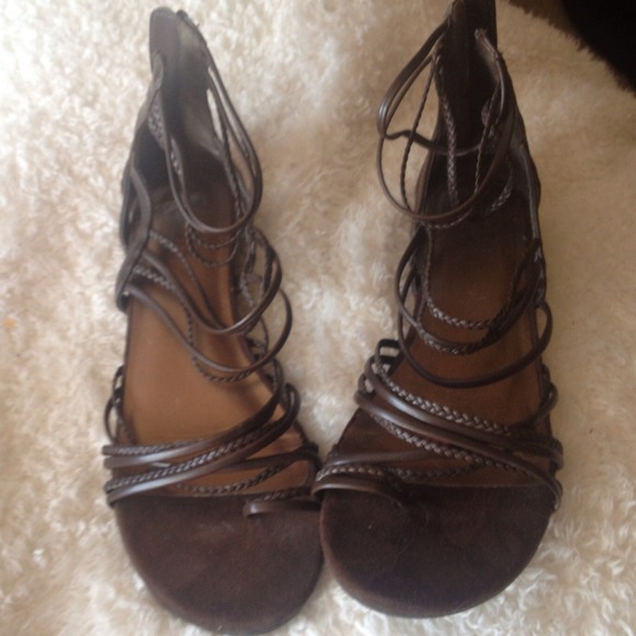 Dark brown gladiator sandals