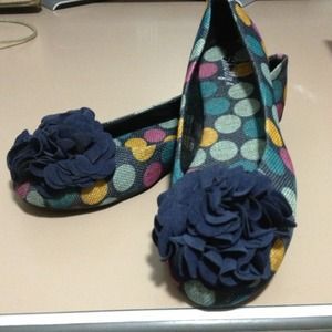 Modcloth polka dot multi flats. BNWT