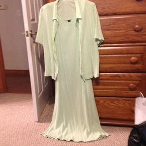 Lime green sheath dress with jacket