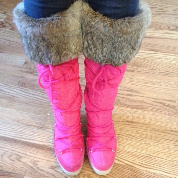 Coach Shoes - 💝SOLD!💝 Coach Sophie pink quilted wedge boots