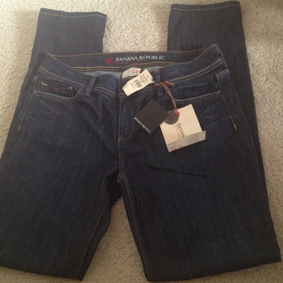 NWT Banana Republic Dark Blue Skinny Jeans 12