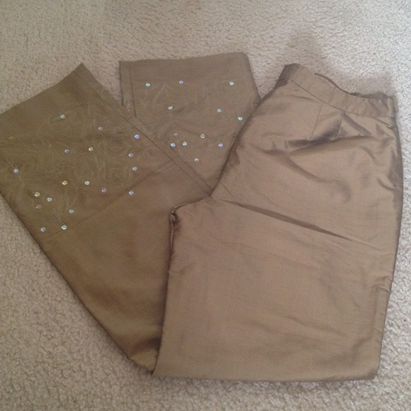 💥🔥💥 NWT INC Bronze Shimmer Embroidered Pants