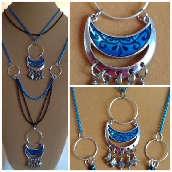 Exotic Hand Crafted Jewelry Designs Jewelry - 🌹Silver Moon. Exotic BoHo Layering Necklaces