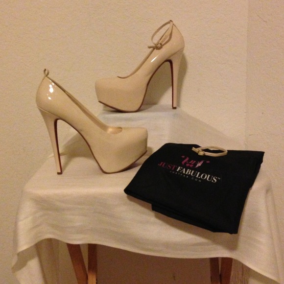 6 inch heels in nude.