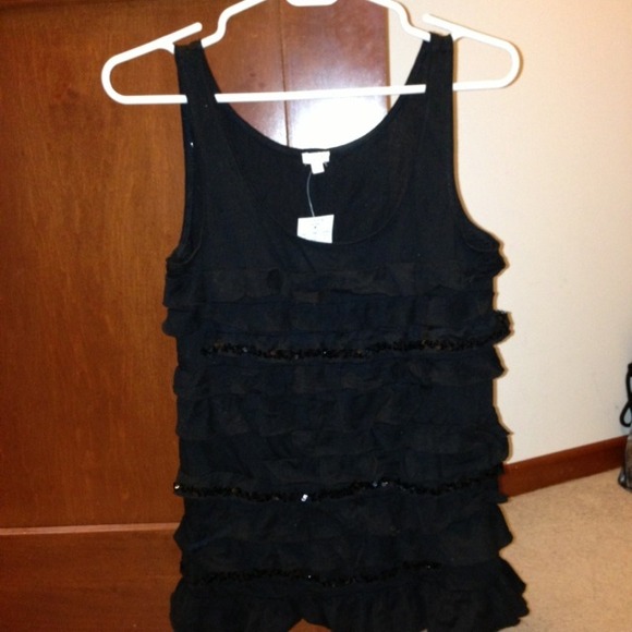 SOLD J Crew ruffle and sequin tank top